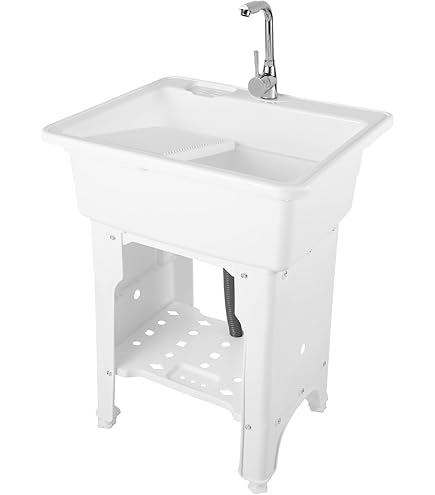 Mustee 21F Lil'Tub Utilatub Laundry Tub Floor Mount, 24-Inch
